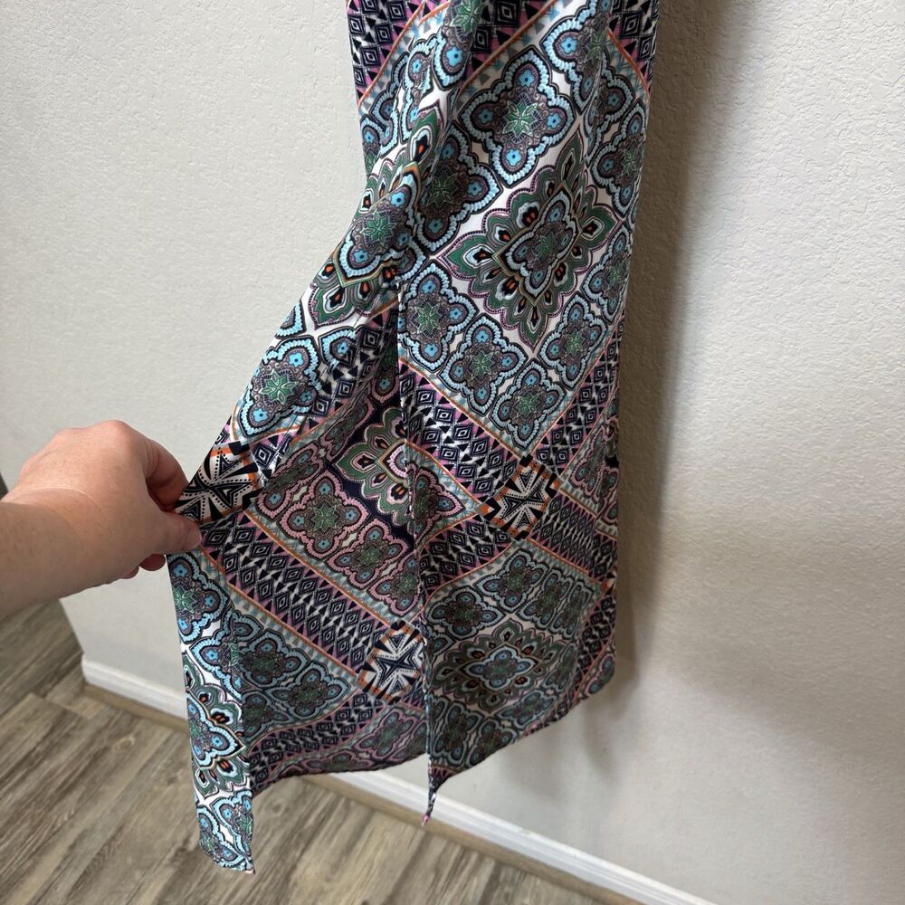Gilli Shay V-neck Maxi Dress Damask Skirt Navy Wrap Stitch Fix Women’s XS New! - Picture 7 of 8
